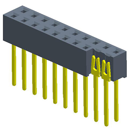 2.54mmFemale Header  Dual Row  180° Y-type